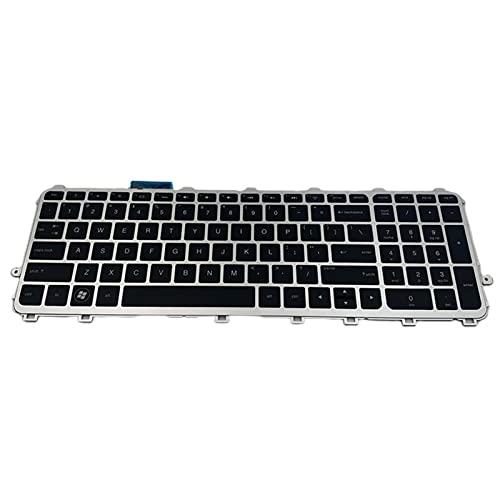 BAYORE Original US Layout Englische Tastatur Mit Hintergrundbeleuchtetem Silbernen Rahmen Für HPENVY 15-J 15Z J 17-J 17T J Laptop Englische Laptop Tastatur von BAYORE