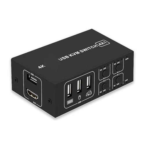 BAYORE USB KVM Umschalter Monitorunterstützung 4K-60-Hz KVM Umschalter Für 4 Computer Gemeinsame Nutzung Eines Einzelnen Monitors USB Tastatur Maus Drucker Tastensteuerung USB Umschalter BAYORE USB KVM Umschalter Monitorunterstützung 4K-60-Hz KVM Umschalter Für 4 Computer Gemeinsame Nutzung Eines Einzelnen Monitors USB Tastatur Maus Drucker Tastensteuerung USB Umschalter von BAYORE