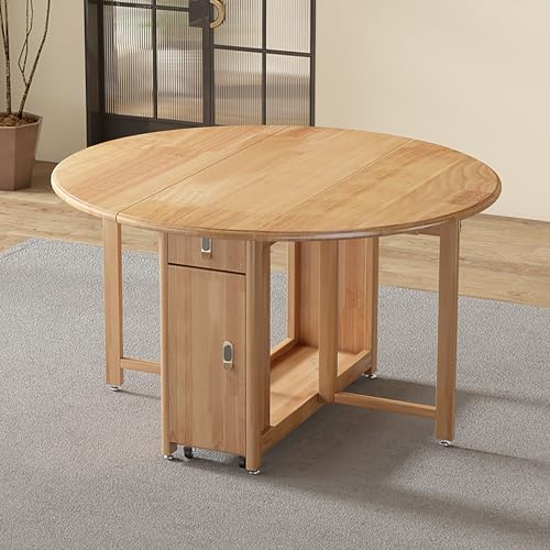 BAYTEWJX Ausziehbarer Esstisch,Multifunktionaler Klappbarer Ausziehtisch aus Holz,mit Riemenscheibe,für Küchen Esszimmer Wohnzimmer.(Original Wood) von BAYTEWJX