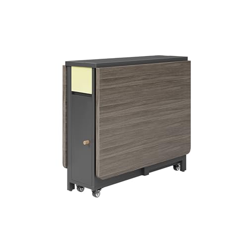 BAYTEWJX Ausziehbarer Esstisch Zusammenklappbarer Küchentisch Holzklapptisch mit RäDern für Wohnzimmer Hotels und Büros Wohnungen.(Gray,120x80x73.5cm) von BAYTEWJX