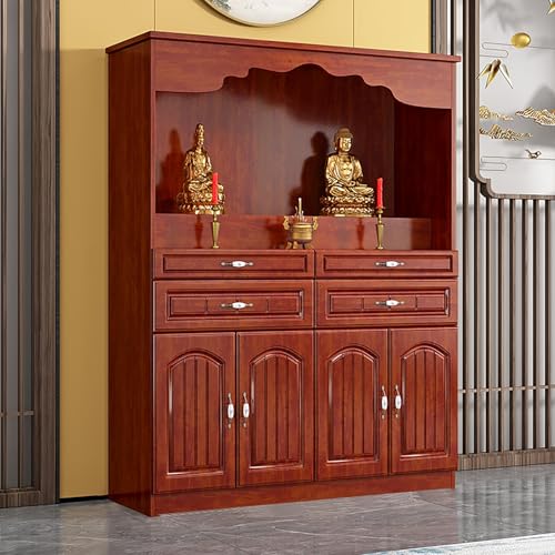 BAYTEWJX Buddha-Altar-Regal Chinesischer Buddhistische Nische Puja-Tisch mit Schubladen und Stauraum für Gebet Wahrsagerei und Anbetung.(Rosso,120x40x116cm) von BAYTEWJX