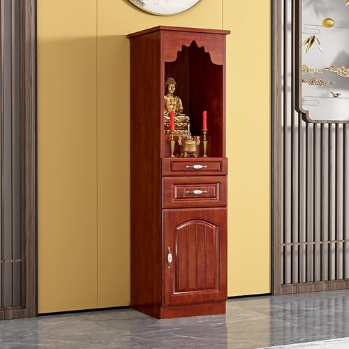 BAYTEWJX Buddha-Altar-Regal Chinesischer Buddhistische Nische Puja-Tisch mit Schubladen und Stauraum für Gebet Wahrsagerei und Anbetung.(Rosso,40x40x116cm) von BAYTEWJX