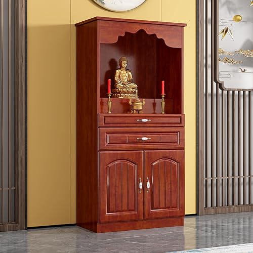 BAYTEWJX Buddha-Altar-Regal Chinesischer Buddhistische Nische Puja-Tisch mit Schubladen und Stauraum für Gebet Wahrsagerei und Anbetung.(Rosso,80x40x116cm) von BAYTEWJX