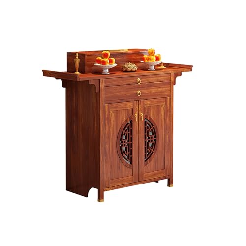 BAYTEWJX Buddha-Altarregal,Buddhistische Nische,Lucky Fortune Buddha-Altarschrank,für Wohnzimmer Büros und Tempel.(Red Teak,108x48x118.5cm) von BAYTEWJX