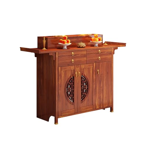 BAYTEWJX Buddha-Altarregal,Buddhistische Nische,Lucky Fortune Buddha-Altarschrank,für Wohnzimmer Büros und Tempel.(Red Teak,148x48x118.5cm) von BAYTEWJX