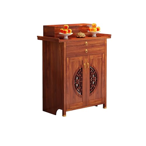 BAYTEWJX Buddha-Altarregal,Buddhistische Nische,Lucky Fortune Buddha-Altarschrank,für Wohnzimmer Büros und Tempel.(Red Teak,88x48x118.5cm) von BAYTEWJX