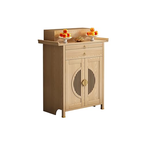 BAYTEWJX Buddha-Altarregal,Buddhistische Nische,Lucky Fortune Buddha-Altarschrank,für Wohnzimmer Büros und Tempel.(Wood Color,78x48x118.5cm) von BAYTEWJX