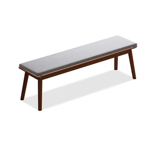 BAYTEWJX Esszimmerbank Hocker Holzhocker für den Innenbereich Gepolstert Eingangshocker aus Holz für Wohnzimmer Flur Schlafzimmer.(Walnut,120x33.1x43cm) von BAYTEWJX