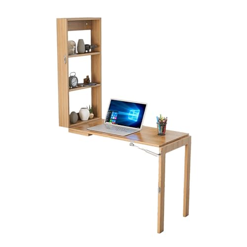 BAYTEWJX Holz Schwebender Schreibtisch Klappbarer Ausziehtisch Wandtisch Klappbar Aus Holz Schwimmender Multifunktions-Esstisch Platz Sparen Schreibtisch Für Arbeitszimmer Und Wohnzimmer. von BAYTEWJX