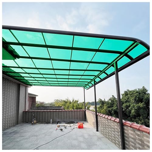 BAYTEWJX Kunststoffplatten Außenbereich Dachplatte Gewächshausplatten Robustes Panel Leicht zu Schneiden für Außengärten Gewächshäuser.(Green,155x800cm) von BAYTEWJX
