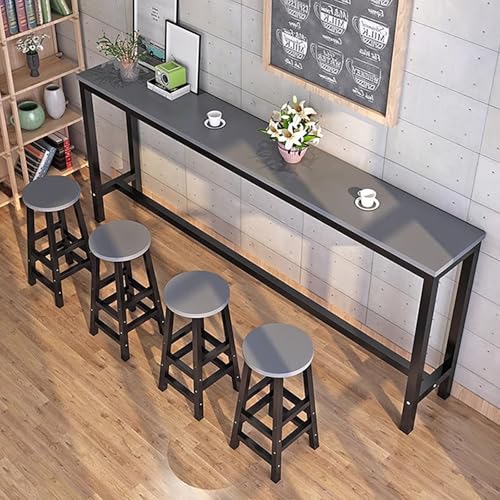 Langer Esstisch Küchentisch,Bartisch-und Stuhlset,Moderner Rechteckiger Bartisch,für Wohnzimmer,Restaurant,Café.(Gray,180x30x100cm) von BAYTEWJX