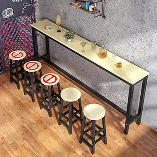 Langer Esstisch Küchentisch,Bartisch-und Stuhlset,Moderner Rechteckiger Bartisch,für Wohnzimmer,Restaurant,Café.(Light Yellow,100x30x100cm) von BAYTEWJX