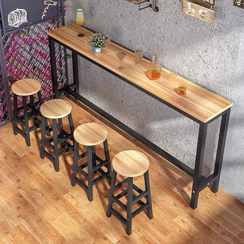 BAYTEWJX Langer Esstisch Küchentisch,Bartisch-und Stuhlset,Moderner Rechteckiger Bartisch,für Wohnzimmer,Restaurant,Café.(Original Wood,180x40x100cm) von BAYTEWJX
