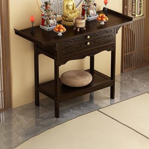 BAYTEWJX Lucky Fortune Buddha-Altarschrank,Buddha-Altar-Regal,Buddhistische Altar-Buddha-Nischen,für Meditation Heimbüro Wohnzimmer.(100x40x100cm) von BAYTEWJX