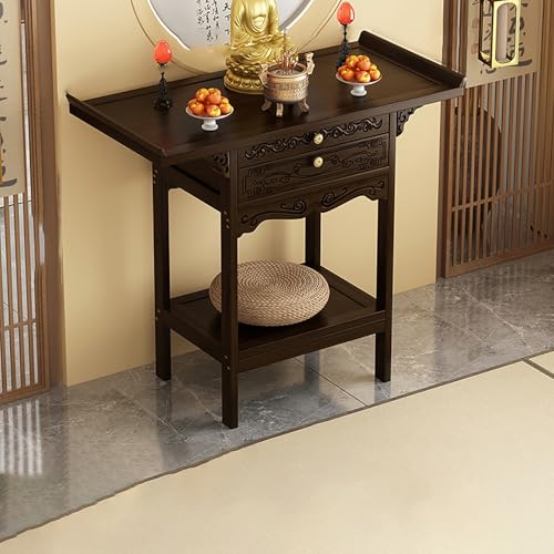 BAYTEWJX Lucky Fortune Buddha-Altarschrank,Buddha-Altar-Regal,Buddhistische Altar-Buddha-Nischen,für Meditation Heimbüro Wohnzimmer.(80x33x100cm) von BAYTEWJX