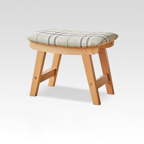 BAYTEWJX Moderner Eingangshocker Küchenhocker aus Massivholz Gepolsterter Holzhocker für den Innenbereich für Wohnzimme Eingang Flur.(Wood,48.5x26x29cm) von BAYTEWJX