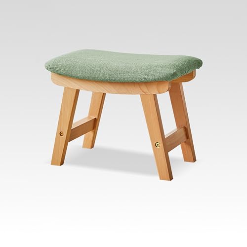 BAYTEWJX Moderner Eingangshocker Küchenhocker aus Massivholz Gepolsterter Holzhocker für den Innenbereich für Wohnzimme Eingang Flur.(Wood Cyan,48.5x26x29cm) von BAYTEWJX