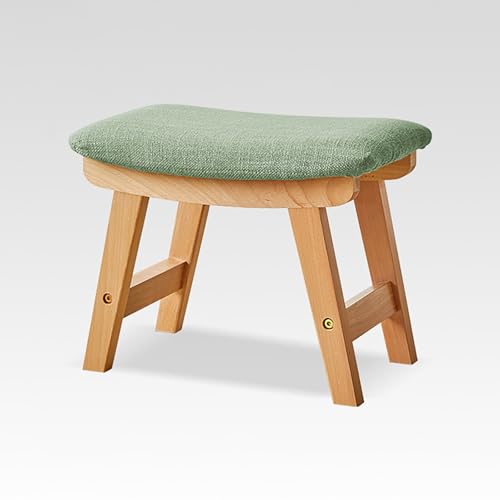 BAYTEWJX Moderner Eingangshocker Küchenhocker aus Massivholz Gepolsterter Holzhocker für den Innenbereich für Wohnzimme Eingang Flur.(Wood Cyan,48x30x40cm) von BAYTEWJX