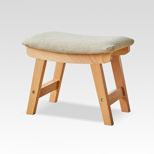 BAYTEWJX Moderner Eingangshocker Küchenhocker aus Massivholz Gepolsterter Holzhocker für den Innenbereich für Wohnzimme Eingang Flur.(Wood Gray,48x30x40cm) von BAYTEWJX