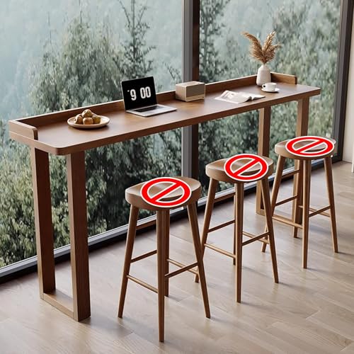BAYTEWJX Modernes Stehtisch-Set aus Holz,Rechteckiger Küchentisch,Schmaler Bistrotisch,für Wohnzimmer Innenrestaurant und Café.(180x40x105cm) von BAYTEWJX