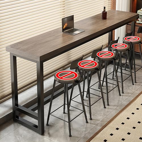 BAYTEWJX Modernes Stehtisch-Set aus Holz Rechteckiger Küchentisch Kaffeebartisch für Kleine Küchen und Restaurants.(Gray Walnut,140x30x105cm) von BAYTEWJX