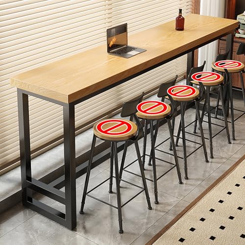 BAYTEWJX Modernes Stehtisch-Set aus Holz Rechteckiger Küchentisch Kaffeebartisch für Kleine Küchen und Restaurants.(Original Wood,240x40x105cm) von BAYTEWJX