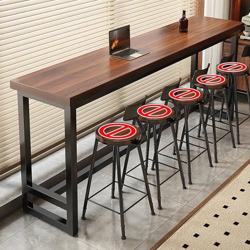 BAYTEWJX Modernes Stehtisch-Set aus Holz Rechteckiger Küchentisch Kaffeebartisch für Kleine Küchen und Restaurants.(Walnut,220x30x105cm) von BAYTEWJX