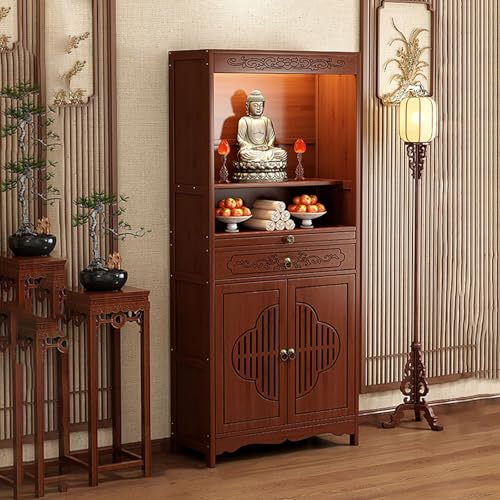BAYTEWJX Persönlicher Schrein Altartisch Chinesischer Buddhistische Nische Puja-Tisch mit Schubladen und Stauraum für Tempel.(68x33x170cm) von BAYTEWJX