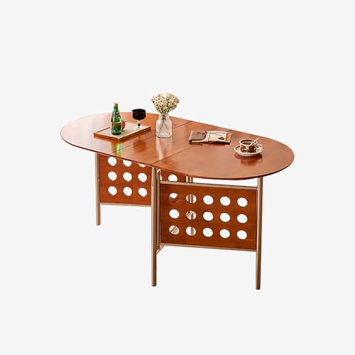BAYTEWJX Platzsparender Esstisch,Zusammenklappbarer Tisch,Klappbarer Küchentisch Vielseitiger Tisch,für Wohnzimmer Restaurant.(Walnut) von BAYTEWJX