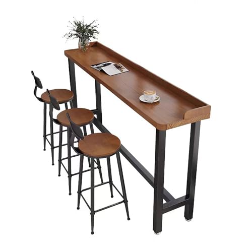 BAYTEWJX Rechteckiger Stehtisch,Langer Esstisch Küchentisch,Bartisch-und Stuhlset mit Fußhocker,für Büros Vorratskammern.(180x40x105cm) von BAYTEWJX