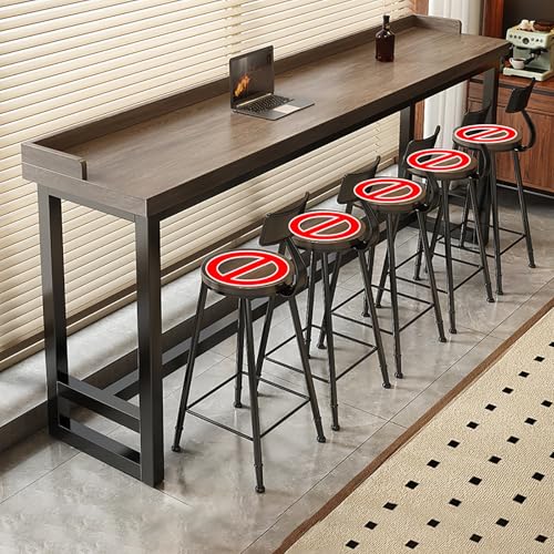 BAYTEWJX Rechteckiger Stehtisch,Schmaler Beistelltisch,Langer Esstisch Küchentisch,für Wohnzimmer Restaurant Café.(Gray-Brown,160.1x30x104cm) von BAYTEWJX