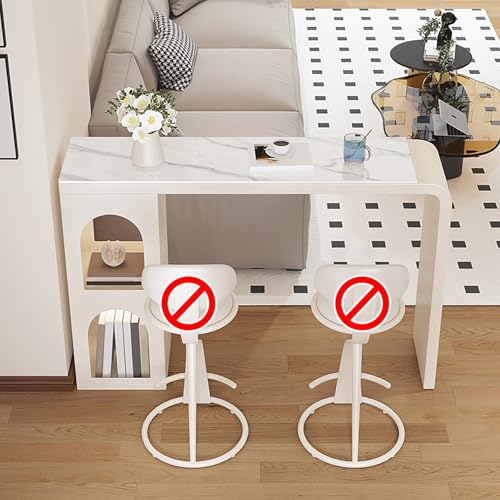 BAYTEWJX Rechteckiger Stehtisch aus Metall Schmaler Beistelltisch Küchenbar-Couchtisch für Kleine Wohn-und Bistroräume.(Wit,180x40x105cm) von BAYTEWJX