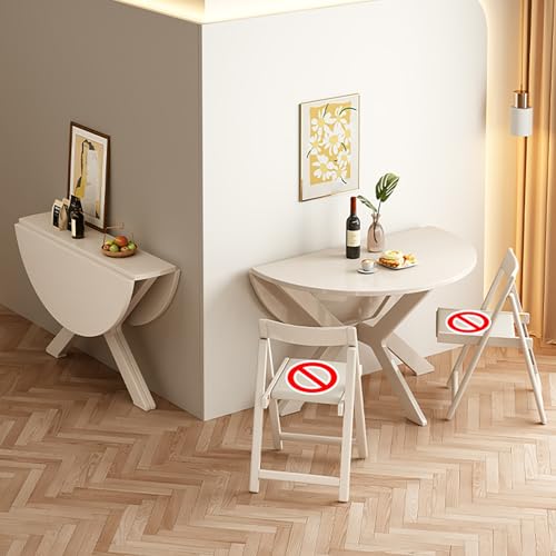 BAYTEWJX Runder Zusammenklappbarer Esstisch,Vielseitiger Tisch aus Holz,Platzsparender Esstisch,Platzsparend,für Küchen Wohnzimmer.(100x100x75cm) von BAYTEWJX