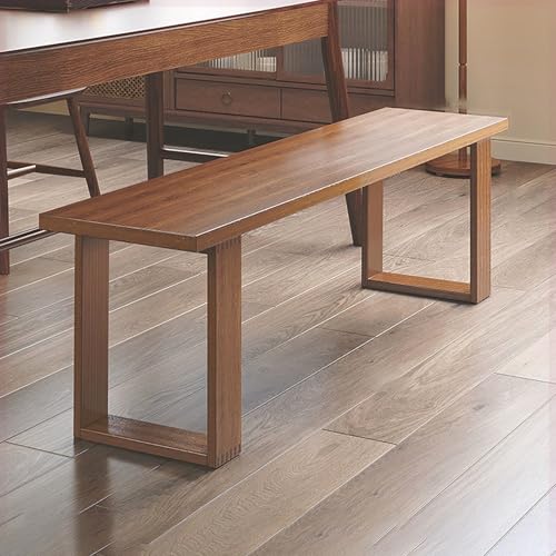 BAYTEWJX Sitzbank 2-Sitzer Essbank Holzbank,Küchenbank Wohnzimmerbank,Moderner Eingangshocker,für Eingang Wohnzimmer Esszimmer Flur.(Walnut,120x30x45cm) von BAYTEWJX