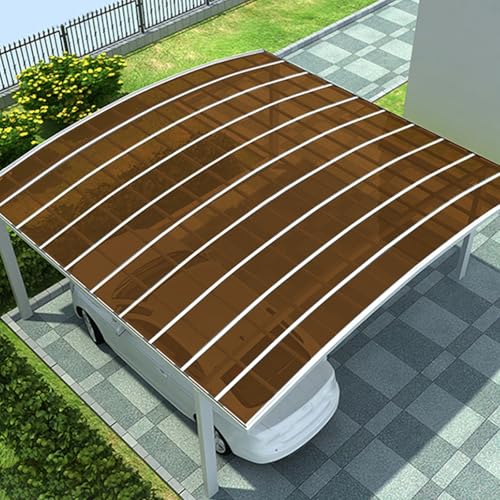 BAYTEWJX Tageslichtplatten Dachplatten Transparent Kunststoffplatten Außenbereich Leicht zu Schneiden für Balkone Gewächshäuser Gärten usw.(Brown,80x100cm) von BAYTEWJX