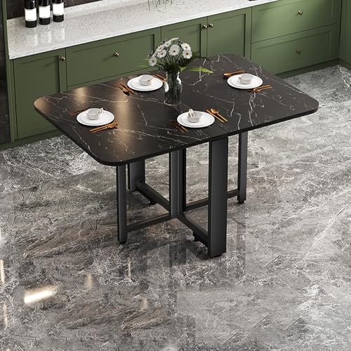 BAYTEWJX Vielseitiger Tisch,Klappbarer Küchentisch,Platzsparender Esstisch,Platzsparend,Ohne Rollen,für Wohnzimmer Restaurant.(Nero,100x60x75cm) von BAYTEWJX