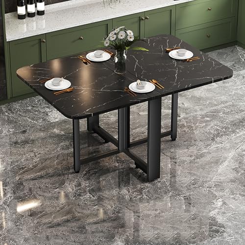 BAYTEWJX Vielseitiger Tisch,Klappbarer Küchentisch,Platzsparender Esstisch,Platzsparend,Ohne Rollen,für Wohnzimmer Restaurant.(Nero,120x60x75cm) von BAYTEWJX