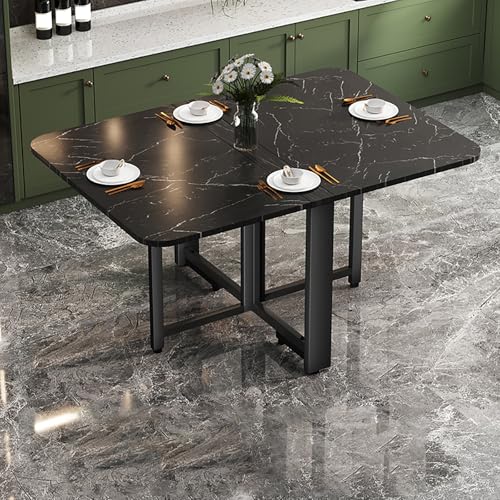 BAYTEWJX Vielseitiger Tisch,Klappbarer Küchentisch,Platzsparender Esstisch,Platzsparend,Ohne Rollen,für Wohnzimmer Restaurant.(Nero,120x80x75cm) von BAYTEWJX