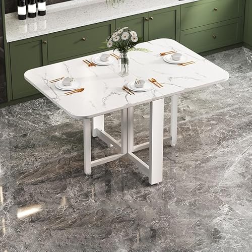 BAYTEWJX Vielseitiger Tisch,Klappbarer Küchentisch,Platzsparender Esstisch,Platzsparend,Ohne Rollen,für Wohnzimmer Restaurant.(Wit,100x60x75cm) von BAYTEWJX