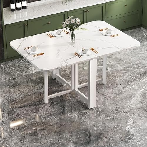 BAYTEWJX Vielseitiger Tisch,Klappbarer Küchentisch,Platzsparender Esstisch,Platzsparend,Ohne Rollen,für Wohnzimmer Restaurant.(Wit,120x60x75cm) von BAYTEWJX