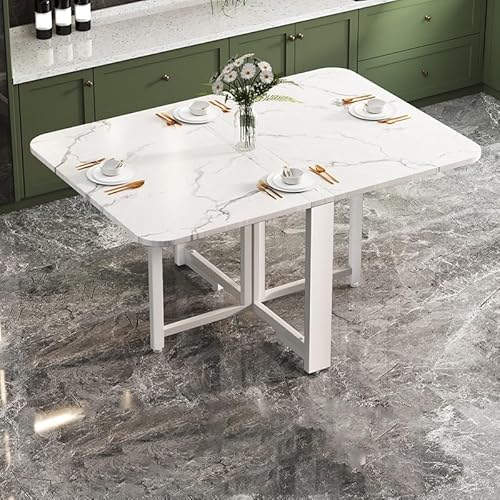 BAYTEWJX Vielseitiger Tisch,Klappbarer Küchentisch,Platzsparender Esstisch,Platzsparend,Ohne Rollen,für Wohnzimmer Restaurant.(Wit,120x80x75cm) von BAYTEWJX