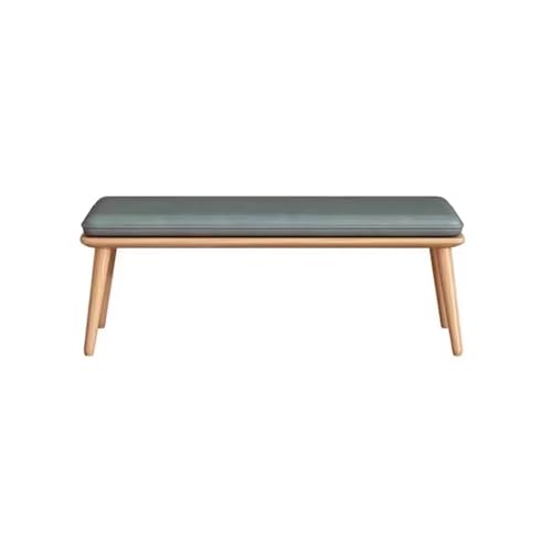 BAYTEWJX Wohnzimmerbank,Sitzbank 2-Sitzer Essbank Holzbank,Moderner gepolsterter Eingangshocker,für Küche Eingang Wohnzimmer.(Wood Blue,100x45x38cm) von BAYTEWJX