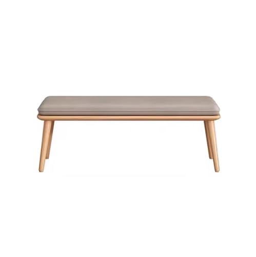 BAYTEWJX Wohnzimmerbank,Sitzbank 2-Sitzer Essbank Holzbank,Moderner gepolsterter Eingangshocker,für Küche Eingang Wohnzimmer.(Wood Gray,60x45x38cm) von BAYTEWJX
