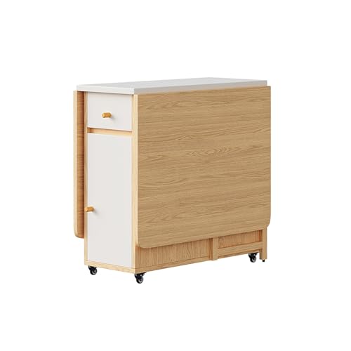 BAYTEWJX Zusammenklappbarer Esstisch Vielseitiger Tisch Klappbarer Küchentisch mit Riemenscheibe für Wohnzimmer Hotels Kleine Räume.(Original Wood,150x80x73.5cm) von BAYTEWJX