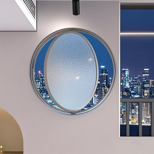Eingebettetes Fenster aus Gehärtetem Glas 360° Drehbares Belüftungsfenster mit Griff für Innen-und Außenbereich.(Wit,60x60cm) von BAYTEWJX