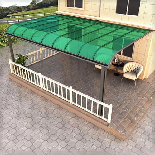 Gewächshausplatte Stegplatten Dachplatte Gewächshausplatten Einfach zu Montieren Nicht Leicht zu Verformen für Terrassen Trennwände Markisen usw.(Green,80x500cm) von BAYTEWJX