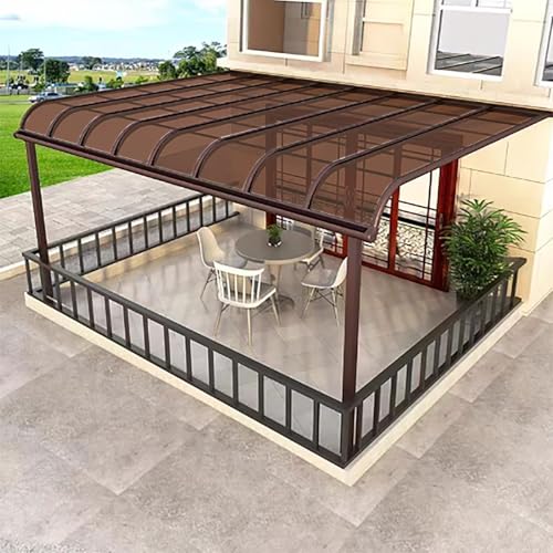 Sonnenblende/Windabweiser UV-Schutz-Dachpaneele Dachplatten Transparent Robustes Panel für Terrassen Gewächshäuser Markisen usw.(Brown,155x900cm) von BAYTEWJX