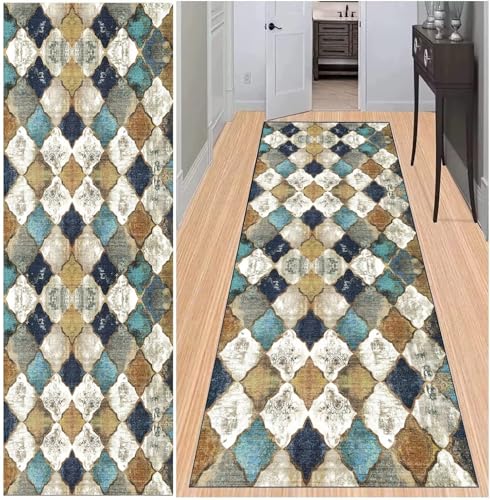 BAYUE Läufer Teppich Lang Flur rutschfest Waschbar 80X300CM,Modern Küchen Teppich Polyester Dauerhaft, Schlafzimmer Muster Carpet, für Wohnzimmer Büro Esszimmer, Anpassbar Teppichläufer Meterware BAYUE Läufer Teppich Lang Flur rutschfest Waschbar 80X300CM,Modern Küchen Teppich Polyester Dauerhaft, Schlafzimmer Muster Carpet, für Wohnzimmer Büro Esszimmer, Anpassbar Teppichläufer Meterware von BAYUE