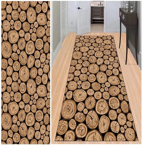 BAYUE Läufer Teppich Lang Flur rutschfest Waschbar 40X60CM,Modern Küchen Teppich Polyester Dauerhaft, Schlafzimmer Muster Carpet, für Wohnzimmer Büro Esszimmer, Anpassbar Teppichläufer Meterware von BAYUE