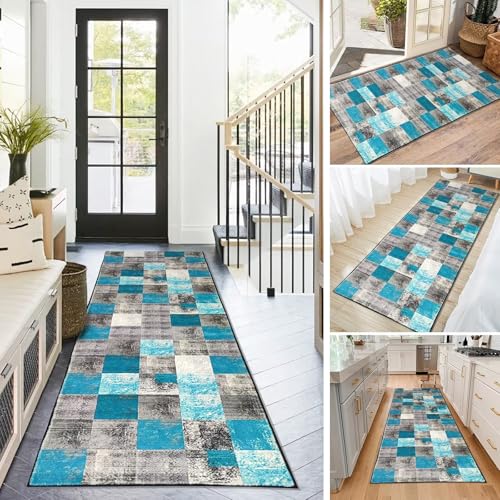 BAYUE Läufer Teppich Lang Flur rutschfest Waschbar 60X180CM,Modern Küchen Teppich Polyester Dauerhaft, Schlafzimmer Muster Carpet, für Wohnzimmer Büro Esszimmer, Anpassbar Teppichläufer Meterware BAYUE Läufer Teppich Lang Flur rutschfest Waschbar 60X180CM,Modern Küchen Teppich Polyester Dauerhaft, Schlafzimmer Muster Carpet, für Wohnzimmer Büro Esszimmer, Anpassbar Teppichläufer Meterware von BAYUE